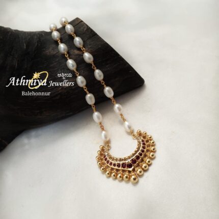 92.5 SILVER PEARL NECKLACE AJB PN128