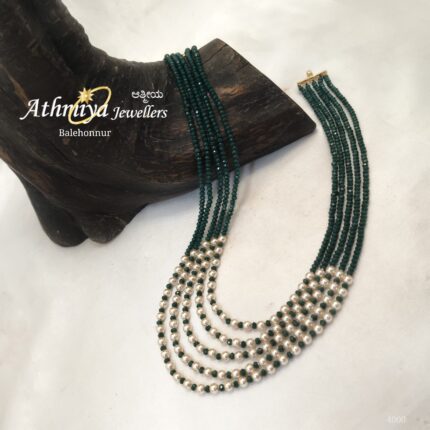 92.5 SILVER BEADS NECKALCE AJB B036